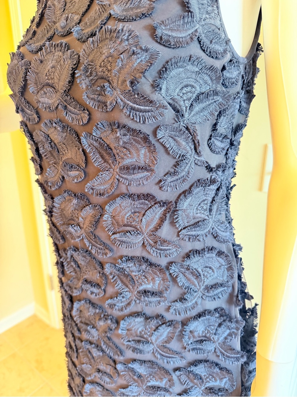 Ralph Lauren Navy Floral Appliqué Sleeveless Mini Dress Size 4 Like New - Picture 5 of 8
